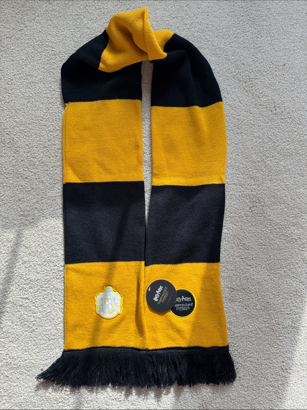 Harry Potter Hufflepuff Black and Yellow Knit Scarf